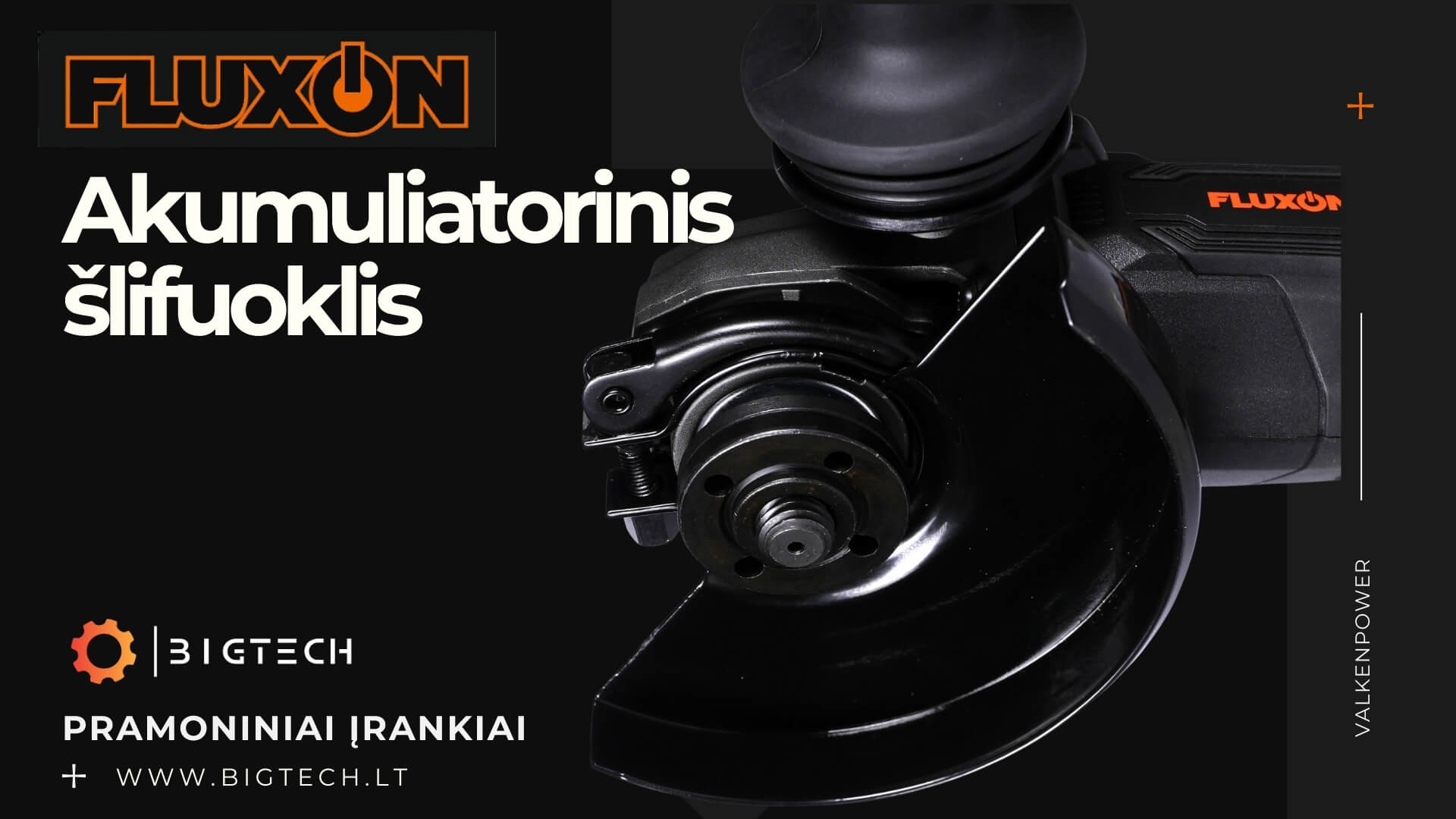 FLUXON_Akumuliatorinis kampinis šlifuoklis 125mm (Olandija), įskaitant 2x4.0 Ah baterijas ir įkroviklį komplekte_www.bigtech. FLUXON_Akumuliatorinis kampinis šlifuoklis 125mm (Olandija), įskaitant 2x4.0 Ah baterijas ir įkroviklį komplekte_www.bigtech.