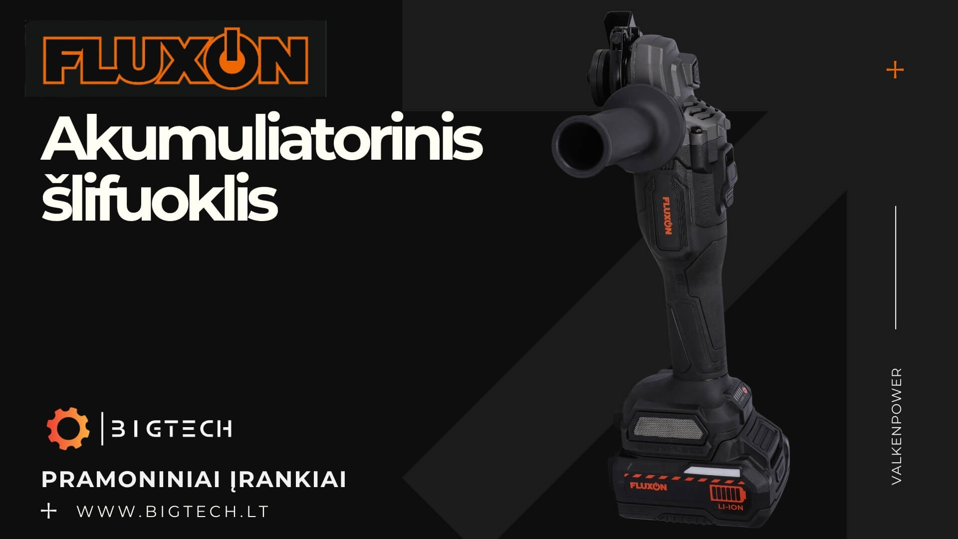 FLUXON_Akumuliatorinis šlifuoklis 125mm (Olandija), įskaitant 2x4.0 Ah baterijas ir įkroviklį komplekte. www.bigtech.lt FLUXON_Akumuliatorinis šlifuoklis 125mm (Olandija), įskaitant 2x4.0 Ah baterijas ir įkroviklį komplekte. www.bigtech.lt