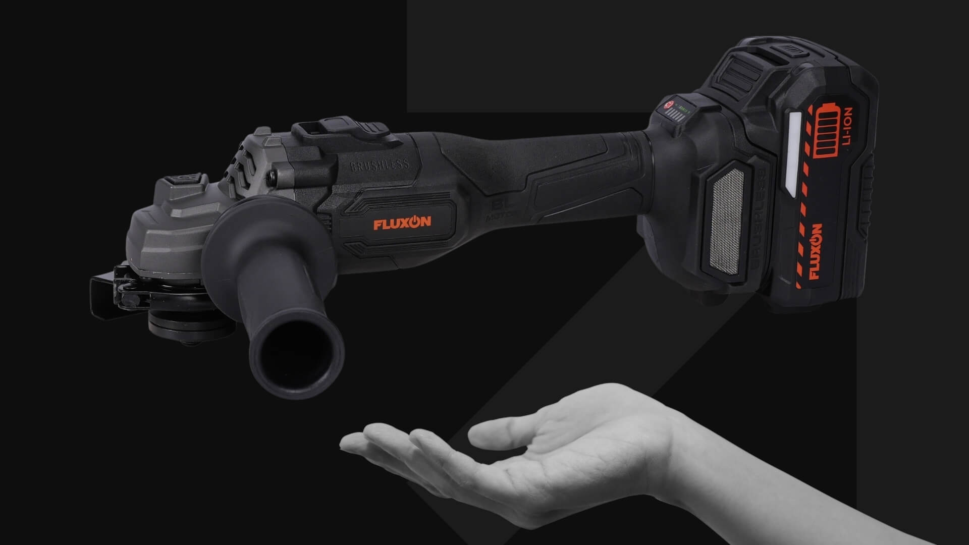 FLUXON_Akumuliatorinis šlifuoklis 125mm (Olandija), įskaitant 2x4.0 Ah baterijas ir įkroviklį komplekte_www.bigtech. FLUXON_Akumuliatorinis šlifuoklis 125mm (Olandija), įskaitant 2x4.0 Ah baterijas ir įkroviklį komplekte_www.bigtech.