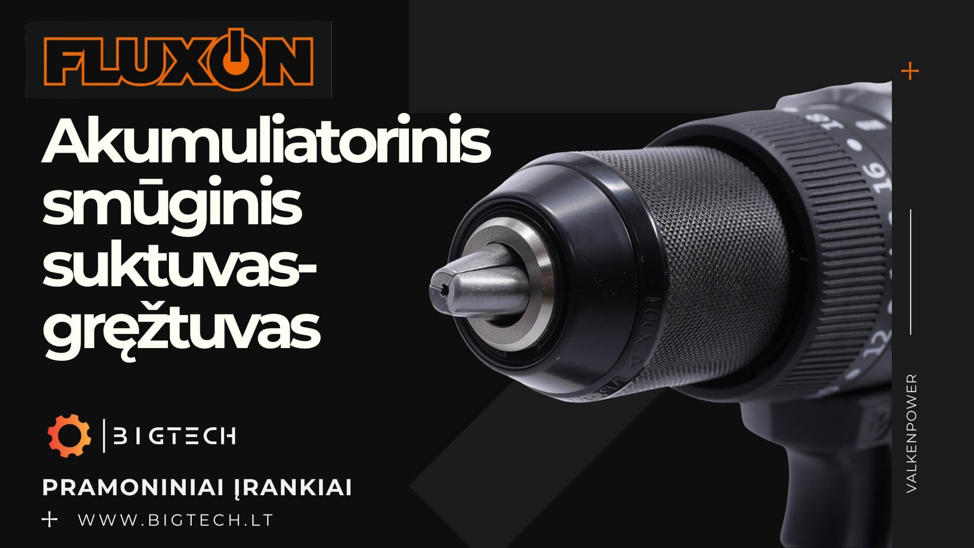 FLUXON_Akumuliatorinis suktuvas-gręžtuvas (Olandija),įskaitant 2x4Ah, 18V baterijas ir įkroviklį komplekte_www.bigtech.lt FLUXON_Akumuliatorinis suktuvas-gręžtuvas (Olandija),įskaitant 2x4Ah, 18V baterijas ir įkroviklį komplekte_www.bigtech.lt